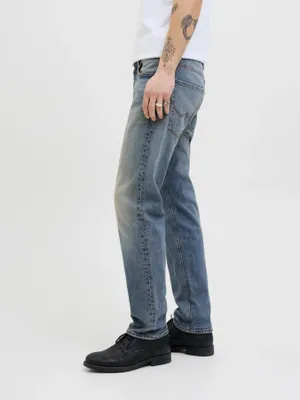 Stentvättade jeans tapered fit herr - MIKE