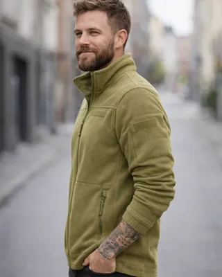 Combat-fleecejacka för herr i olivgrönt – Brandit