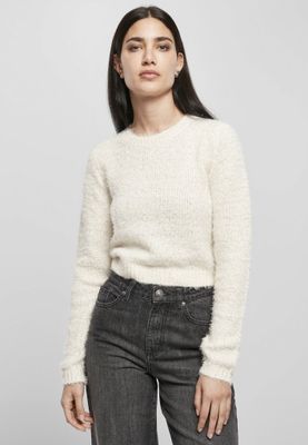 Ladies Cropped Feather Sweater