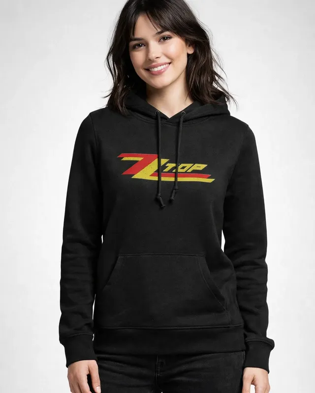 ZZ Top Misprint Logotype Girly Huvtröja dam i svart
