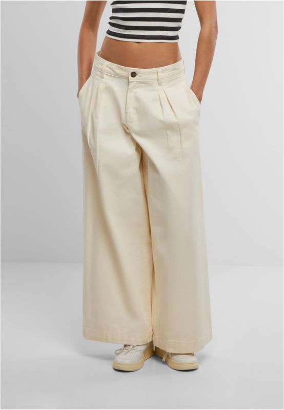 Ladies Wide Leg Lätta Denim Byxor i Bomull