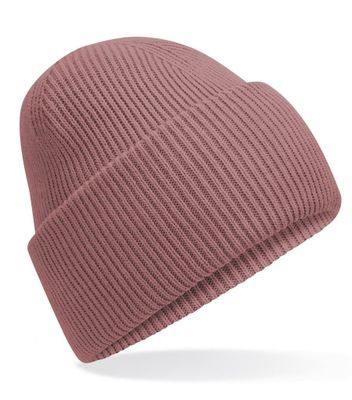 Klassisk strikbeanie med dyb skygge