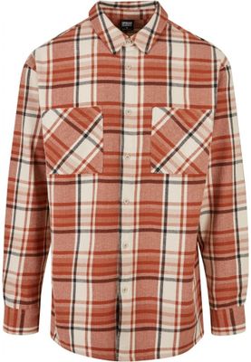 Long Oversized Checked Leaves Shirt