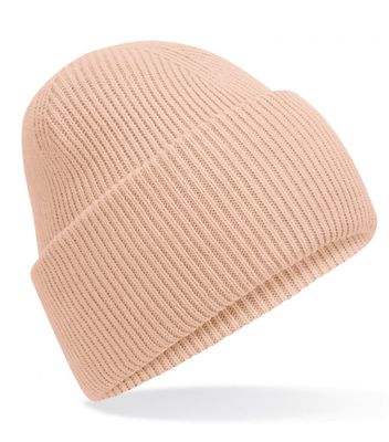Klassisk strikbeanie med dyb skygge