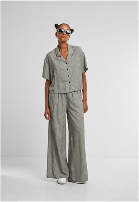 Skjorta för dam med vita ränder– paleolive/white