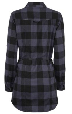 Long-sleeved flannel shirt dress - women