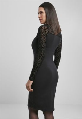 Black dress with a high neck