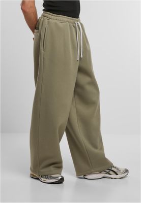 Fluffy Wide Leg Trackpants Byxor för Herr – Pale Olive