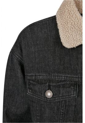 Ladies Oversized Sherpa Denim Jacket