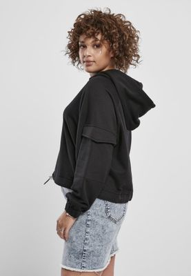 Short hoodie with arm pocket lady