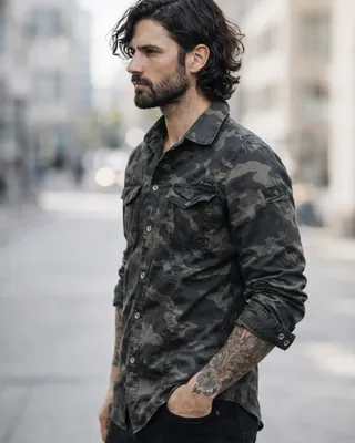 Slimfit camo shirt