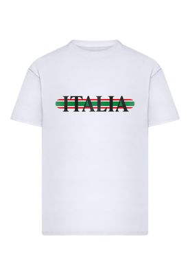 T-shirt i bomullsjersey med italia Stripes – vit