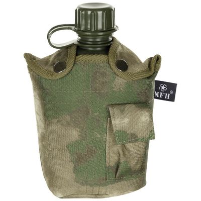 US field bottle with camo case