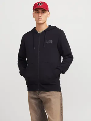 Jack & Jones ziphoodie med gummitryck