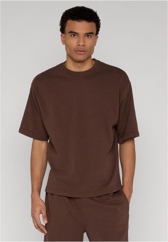 T-shirt för herr i bomullsfrotté – chocolatebrown