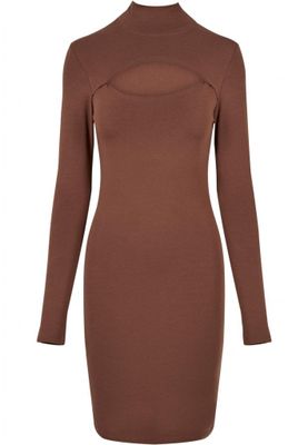 Ladies Stretch Jersey Cut-Out Turtleneck Dress