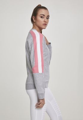 Grå sweatshirt med rosa arm dam