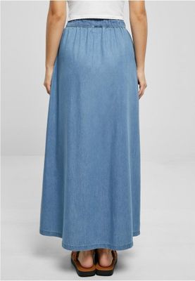 Long thin denim skirt
