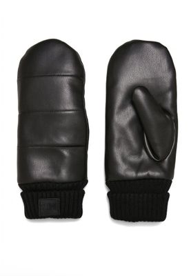 Puffer Imitation Leather Gloves