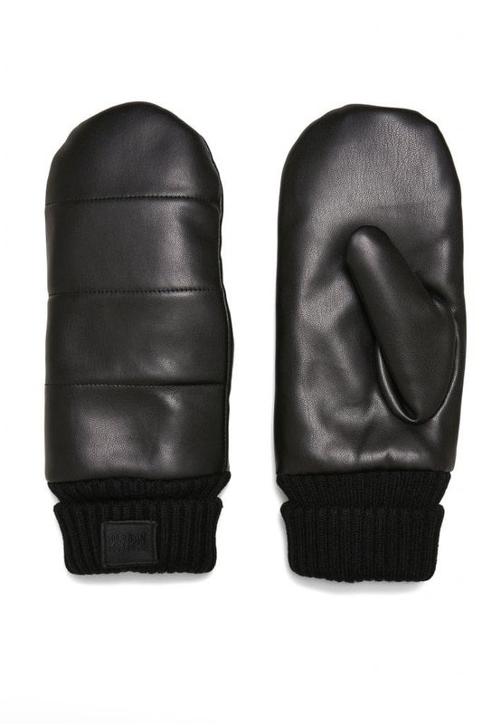 Puffer Imitation Leather Gloves
