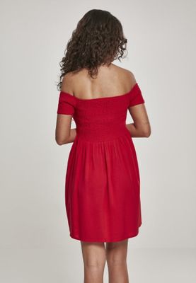 Short dress with bare shoulders