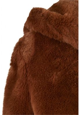 Fluffy teddy coat with hood