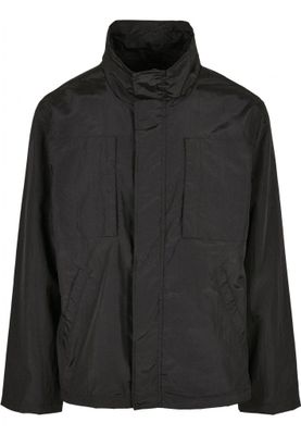Black men's jacket with double pockets and inner pocket