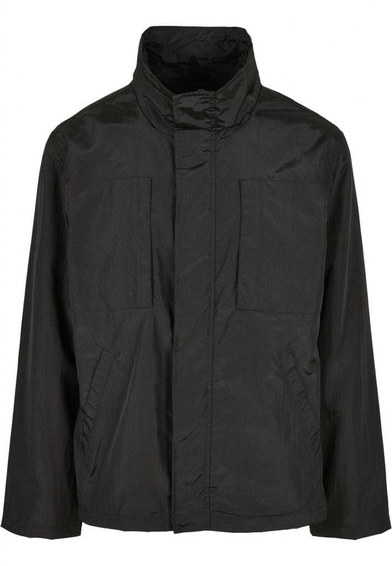 Black men's jacket with double pockets and inner pocket