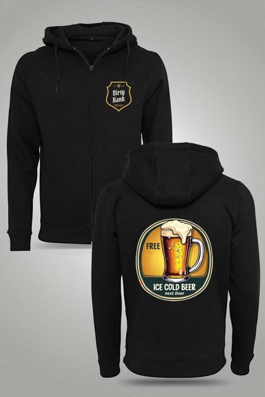 Free ice cold beer next door - zipped hoodie