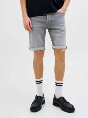 Grå denimshorts herr – regular fit