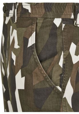 Geometric camo cargo pants