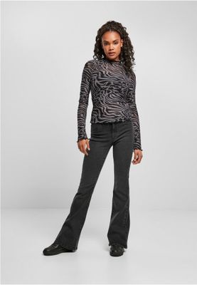 Ladies AOP Mesh Turtleneck Longsleeve