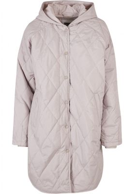 Ladies Oversized Diamond Quilted Hooded Coat