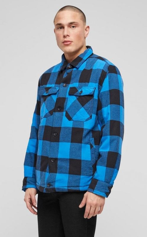 Warmly lined flannel jacket black/blue