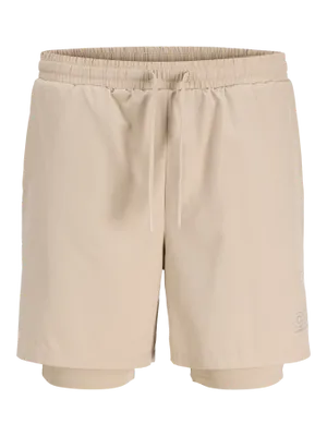 Sportshorts herr – beige med elastisk midja