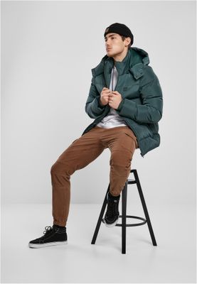 Logotyp bröst Hooded Puffer Jacket för herr – bottlegreen