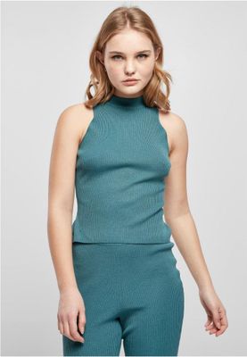 Ladies Short Rib Knit Turtleneck Top