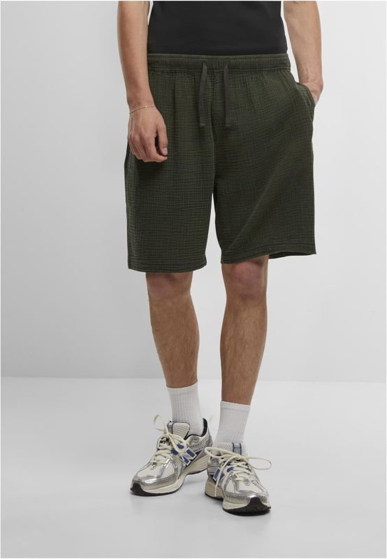 Syratvättade Musselin Shorts med Dragsko