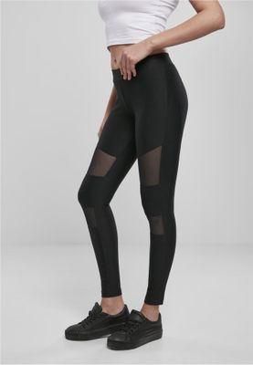 Black leggings in ribbed fabric