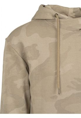 Camo-hættetrøje med høj hals