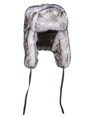 White shapka fur hat
