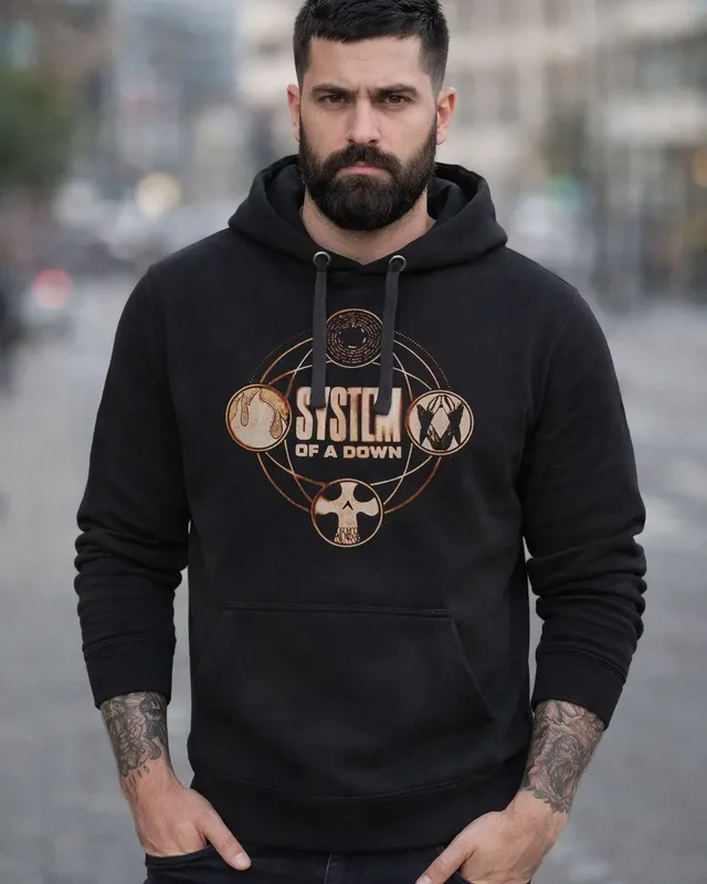 System of a Down Tech Circles Epic Huvtröja i svart