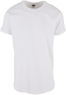Long Shaped Turnup Tee White