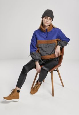 Three-tone teddy jacket for women