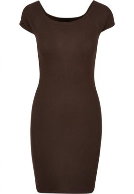 Ladies Off Shoulder Rib Dress