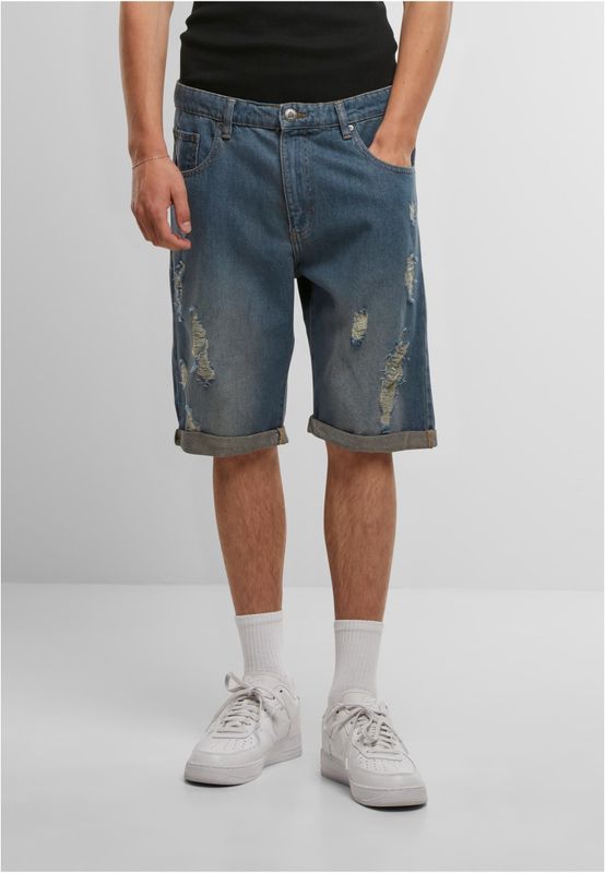 Jeansshorts i mellanblå denim – just rhyse