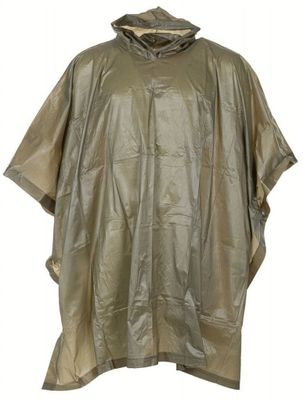 Olivgrön regnponcho i vinyl