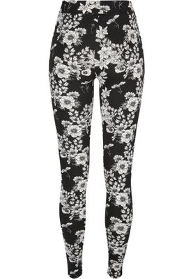 Black flower leggings