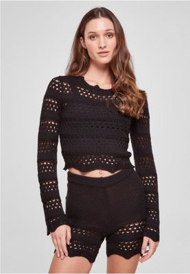 Crocheted short sweater for women