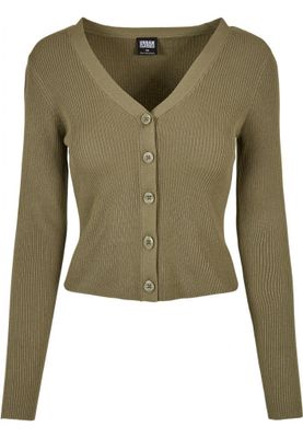 Ladies Short Rib Knit Cardigan